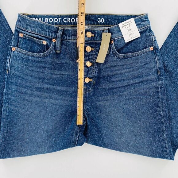 J.Crew 10" Demi-Boot Crop Jean In Stone Street Wash Size 30 - Picture 8 of 13